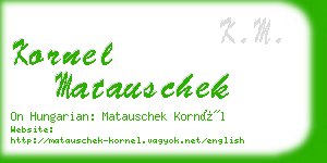 kornel matauschek business card